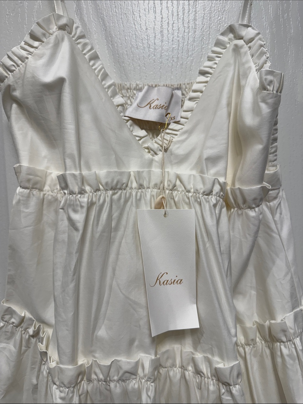 White Tiered Ruffle Mini Dress - Picture 2 of 7
